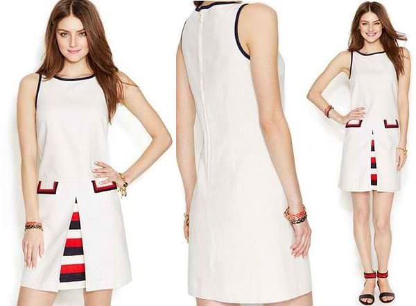 Zooey Deschanel for Tommy Hilfiger Inverted Pleat Shift Dress