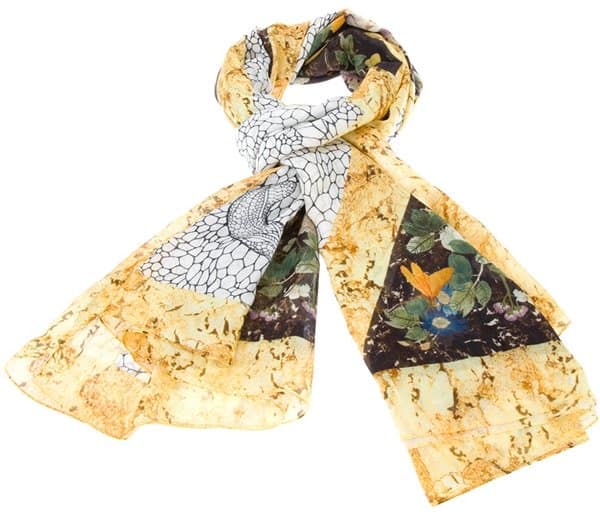 Alexander McQueen 'God Save McQueen' Modal Scarf in Yellow Multi