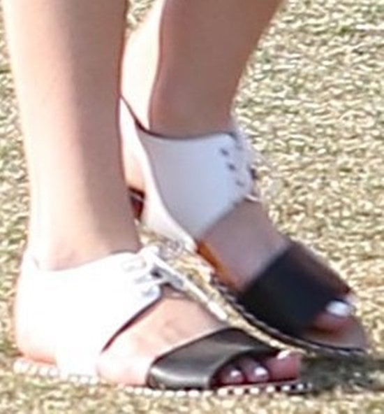 Bella Thorne rocking monochromatic lace-up sandals