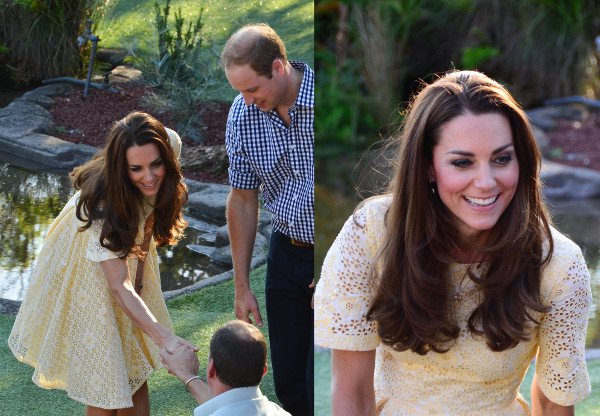 Catherine, Duchess of Cambridge, and Prince William share a warm moment with a zookeeper