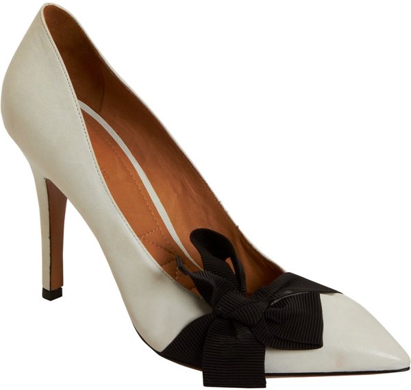 Isabel Marant "Poppy" Bow-Detailed Pumps in White/Black