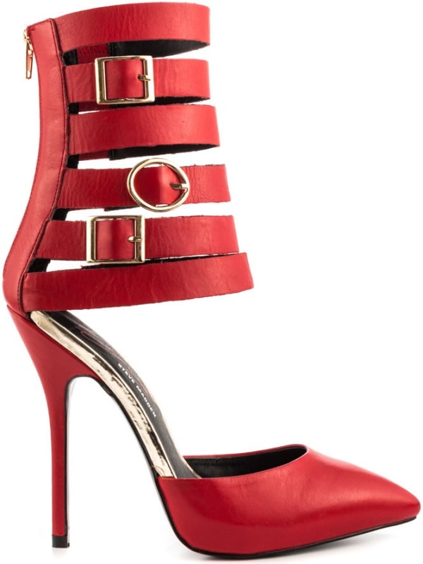 Keyshia Cole by Steve Madden "Damas" Pumps in Red Leather