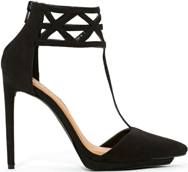 Nasty Gal Shoe Cult "Match" Cage Pumps in Black