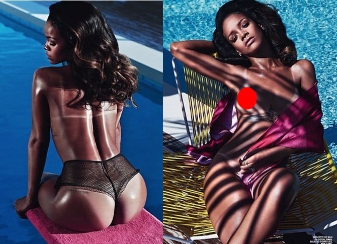 Rihanna flaunting her assets in these editorial pictures shot by the legendary photographer Mario Sorrenti for Lui magazine's May 2014 issue