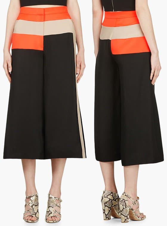 Roksanda Ilinčić Black Cropped Wide Leg Hepworth Trousers