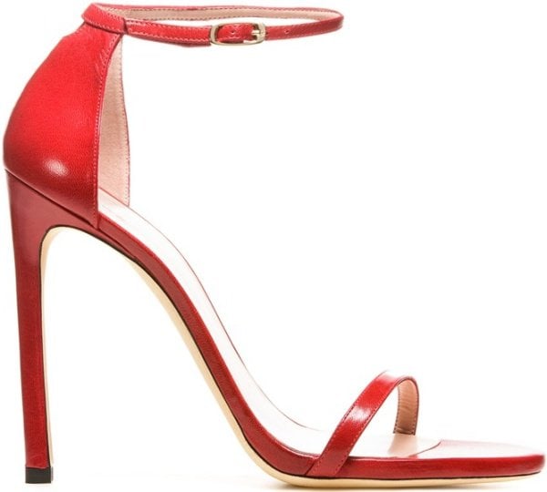 Stuart Weitzman "Nudist" Sandals in Red Nappa