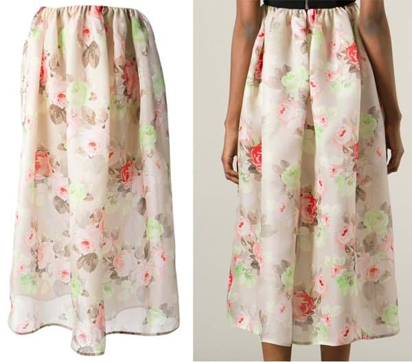 Carven Floral Print Skirt