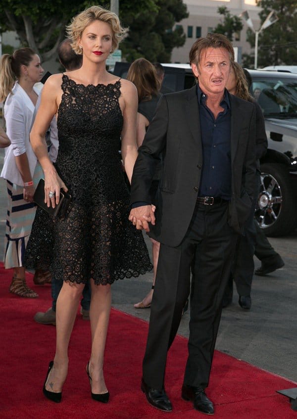 Charlize Theron with boyfriend Sean Penn at the world premiere of A Million Ways to Die