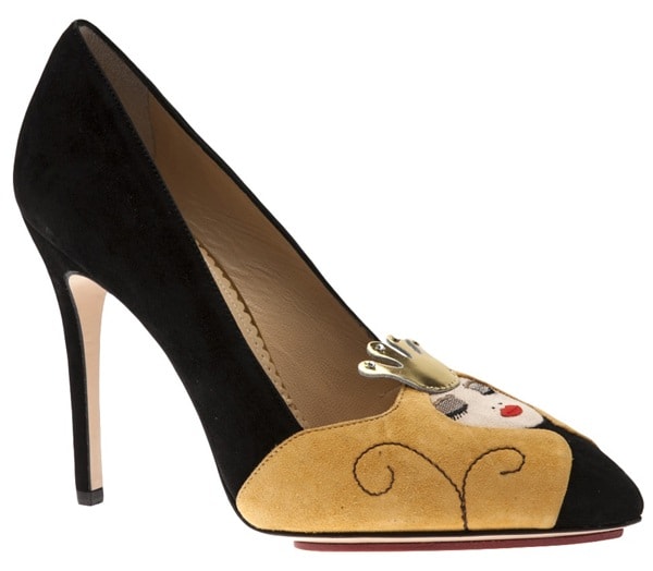 Charlotte Olympia "Sleeping Beauty" Suede Pumps