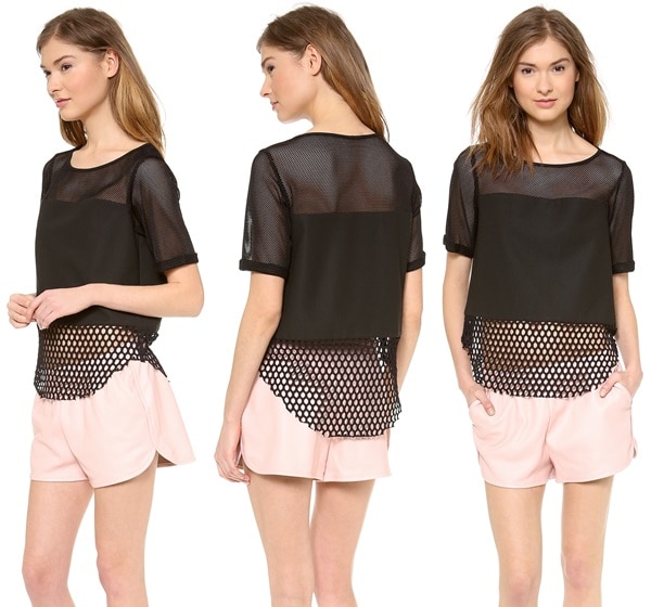 Elizabeth and James Rider Mesh Top in Black