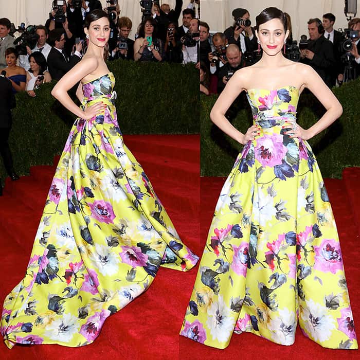 Emmy Rossum attends the 'Charles James: Beyond Fashion' Costume Institute Gala held at the Metropolitan Museum of Art on May 5, 2014 in New York City