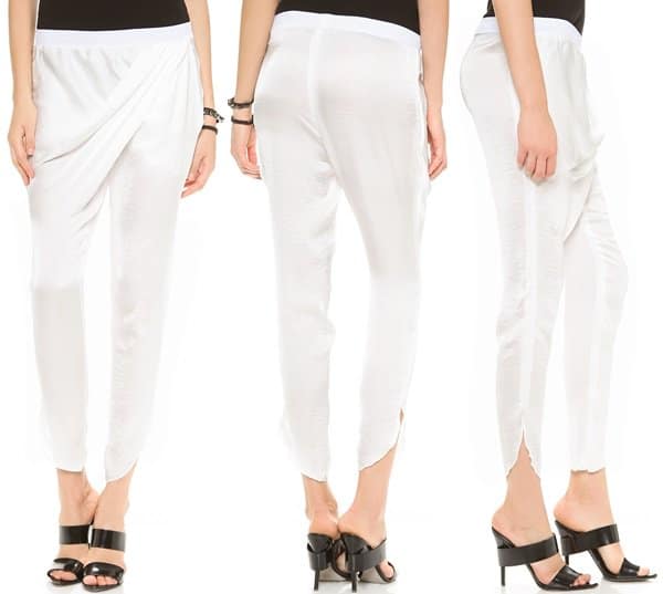 Faith Connexion Draped Pants in White