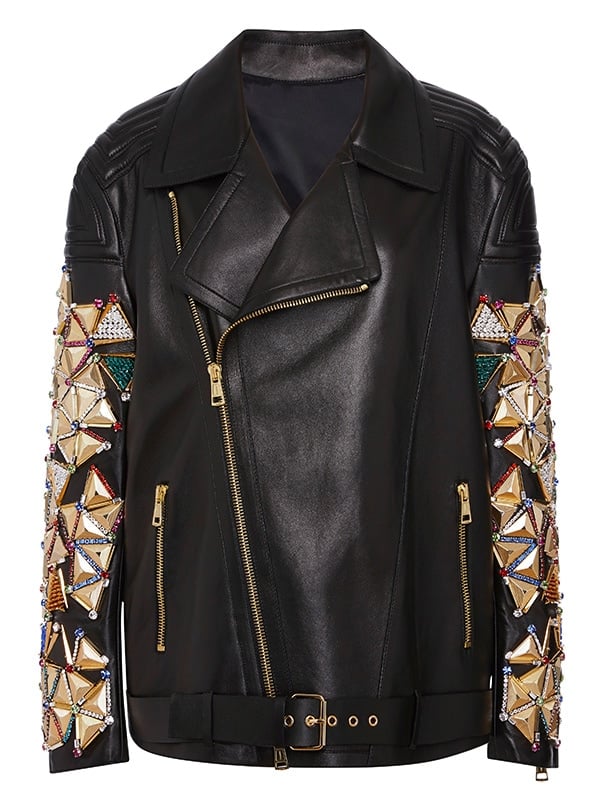 Fausto Puglisi Embellished Leather Jacket