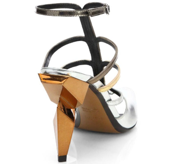 Fendi Multicolored Metallic Leather Sandals