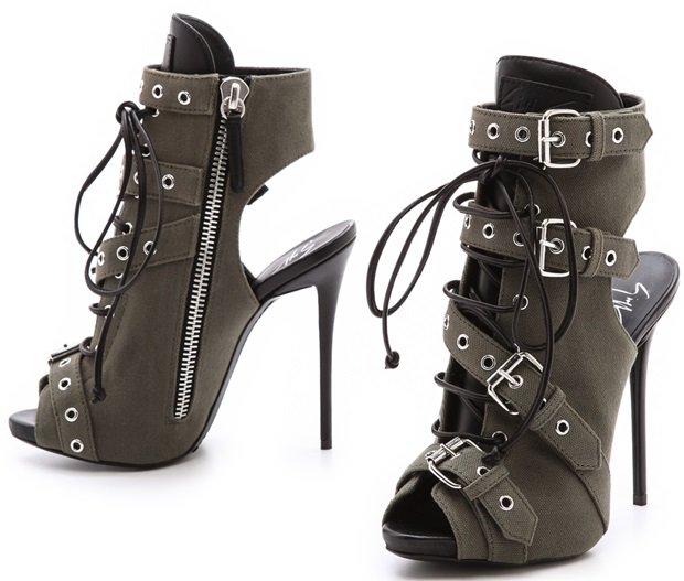 Giuseppe Zanotti Buckled Peep Toe Booties