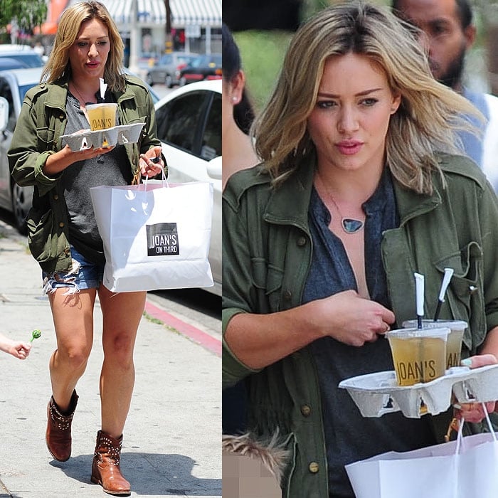 Hilary Duff leaving after having lunch at Joan's on Third restaurant in Los Angeles, California, on May 29, 2014