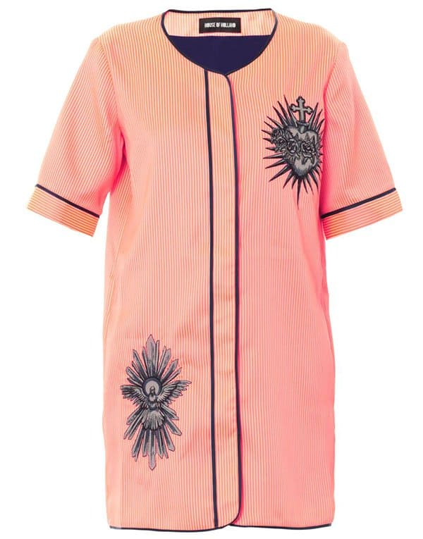 House of Holland Sacred-heart stripe baseball dress