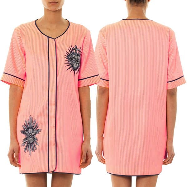 House of Holland Sacred-heart stripe baseball dress1