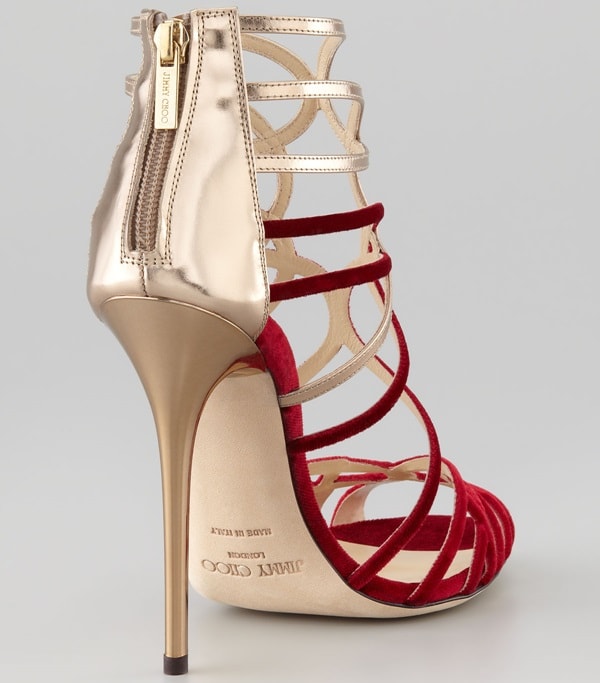 Jimmy Choo Maury Velvet & Leather Sandals