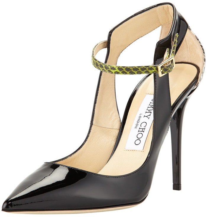 Jimmy Choo Mystic Snake-Trim Pointy Pumps