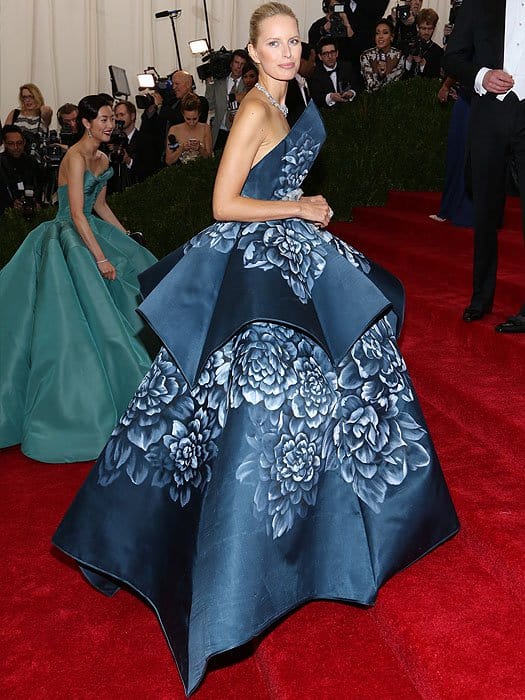 Karolina Kurkova wearing a Marchesa Spring 2011 gown at the 'Charles James: Beyond Fashion' Costume Institute Gala held at the Metropolitan Museum of Art on May 5, 2014 in New York City
