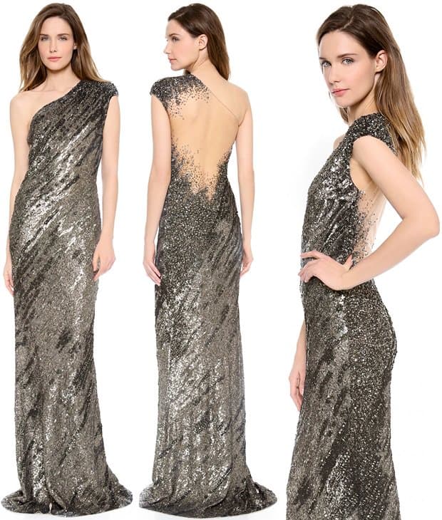 Kaufman Franco One-Shoulder Gown