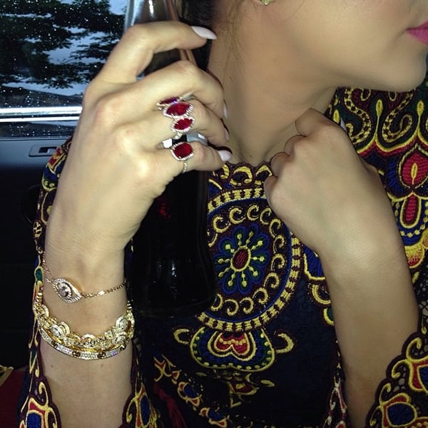 Khloé Kardashian shows off her Cartier and Lorraine Schwartz bracelets and rings