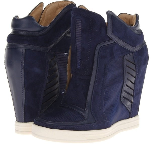 L.A.M.B. Freeda Wedge Sneakers Navy