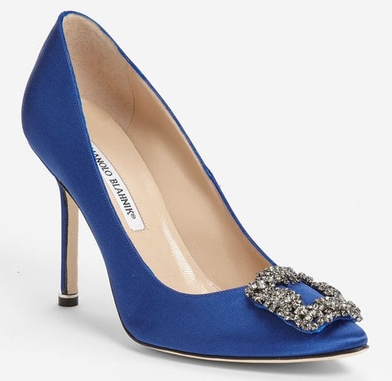 Manolo Blahnik "Hangisi" Jeweled Pumps