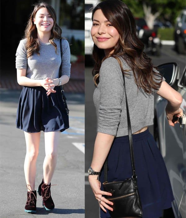 Miranda Cosgrove has lunch at Fred Segal with a male friend in Los Angeles on May 1, 2014