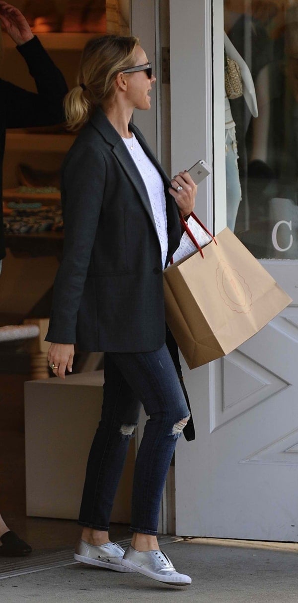 Naomi Watts leaves Brentwood Mart after shopping with a friend in Los Angeles on March 8, 2014
