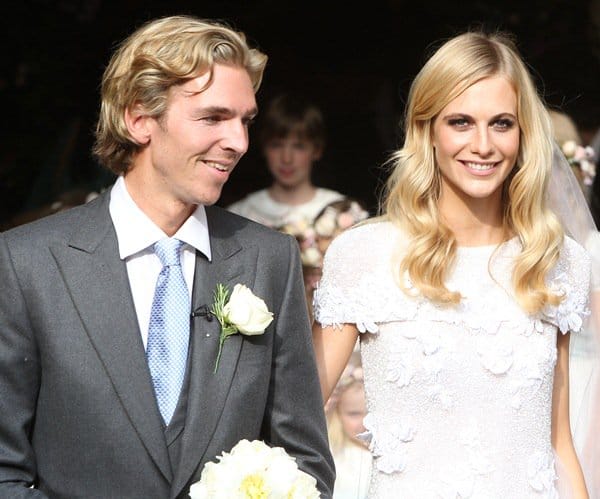 James Cook and Poppy Delevingne at their wedding at St Paul's Church