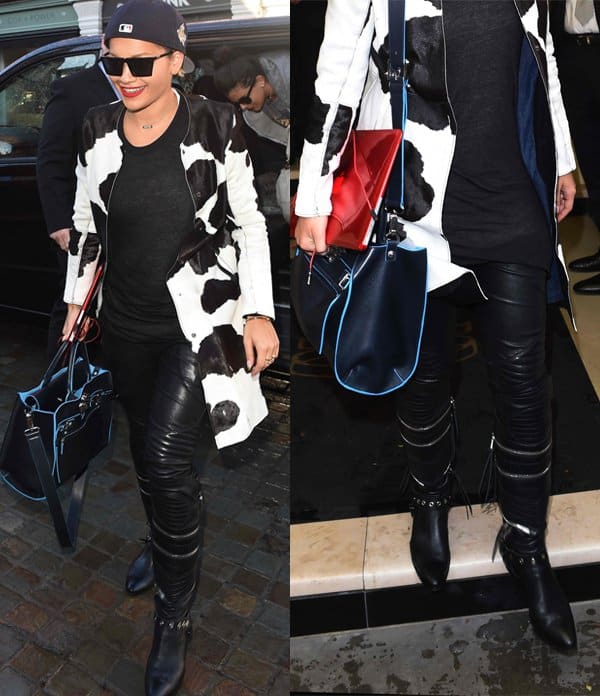 Rita Ora leaving her London hotel for errands and rehearsals