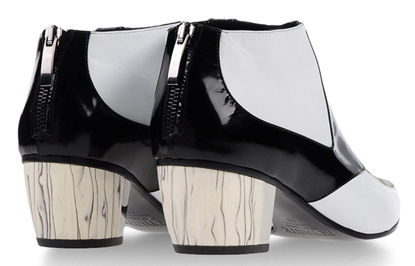 White Snakeskin Embossed Rodarte Ankle Boots