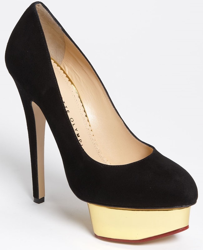 Charlotte Olympia "Dolly" Pumps in Black Suede