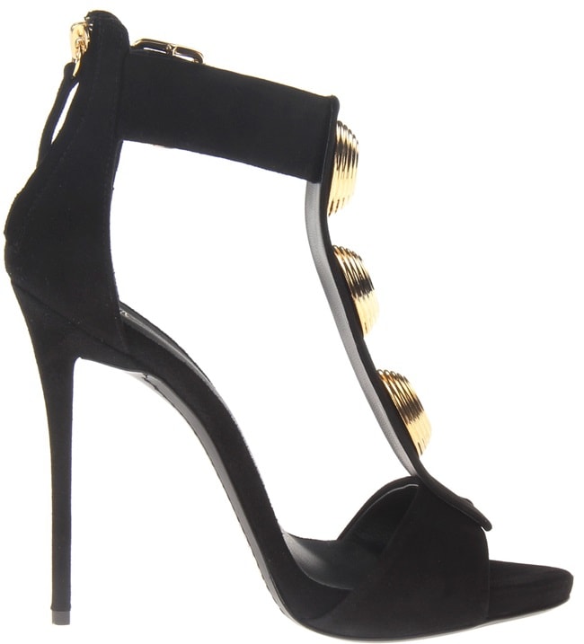 Giuseppe Zanotti Gold-Medallion-Detailed T-Strap Sandals