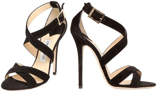 Jimmy Choo Xenia Sandals in Black Suede