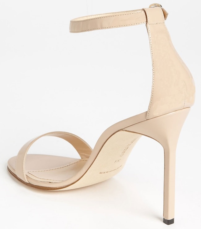 Manolo Blahnik Chaos Ankle-Cuff Sandals in Nude Patent