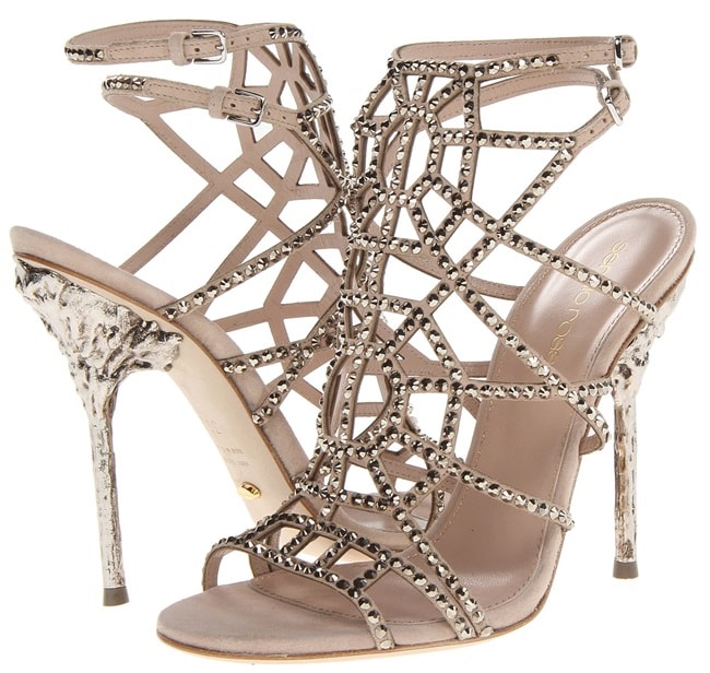 Sergio Rossi "Puzzle" Evening Sandals in Nude