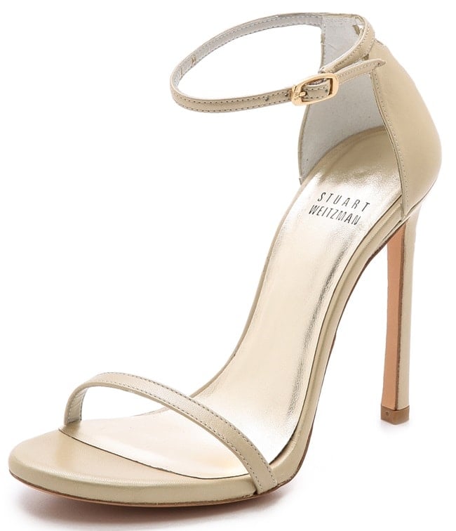 Stuart Weitzman Nudist sandals in pale gold