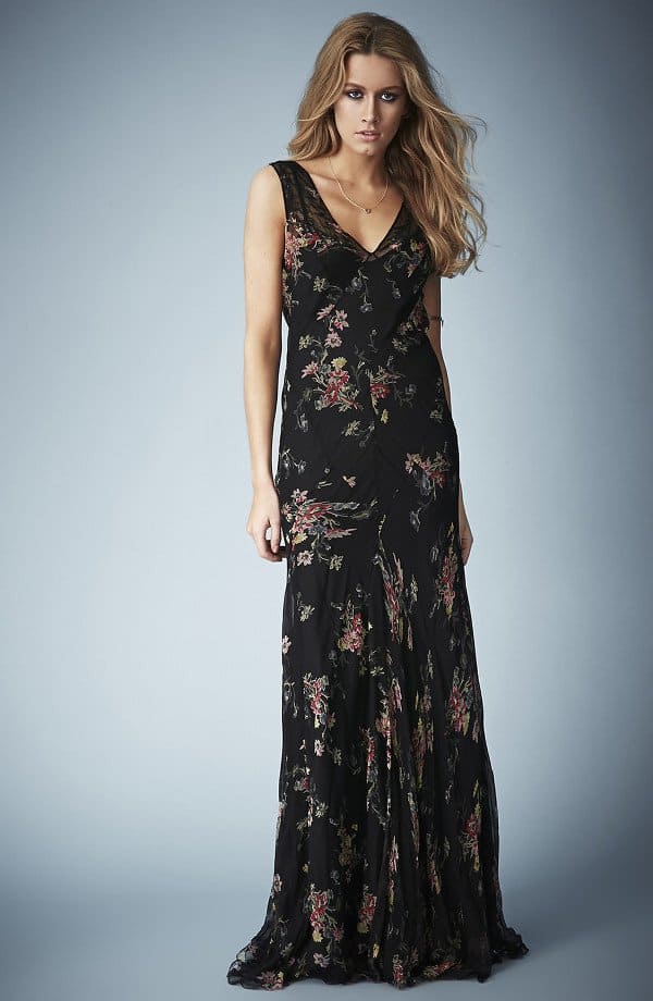 Kate Moss for Topshop Floral Chiffon Maxi Dress