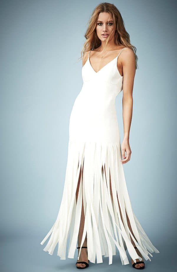 Topshop Splice Skirt Maxi Dress modeled by Kate Moss