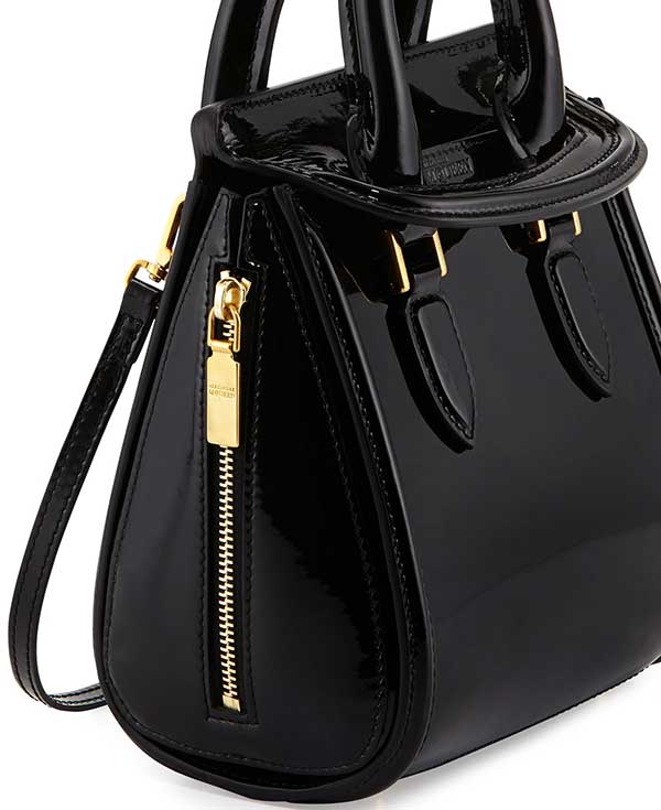 Alexander McQueen Heroine Mini Patent Satchel Bag