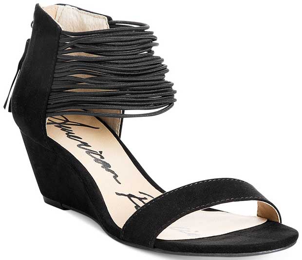 American Rag "Carllie" Demi Wedge Sandals in Black