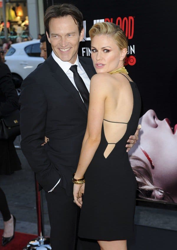 Anna Paquin and Stephen Moyer at the Los Angeles premiere of the final season of True Blood held at the TCL Chinese Theatre in Hollywood on June 17, 2014