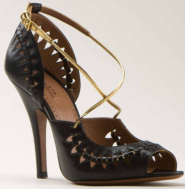 Azzedine Alaia Black Leather High Heels Sandals