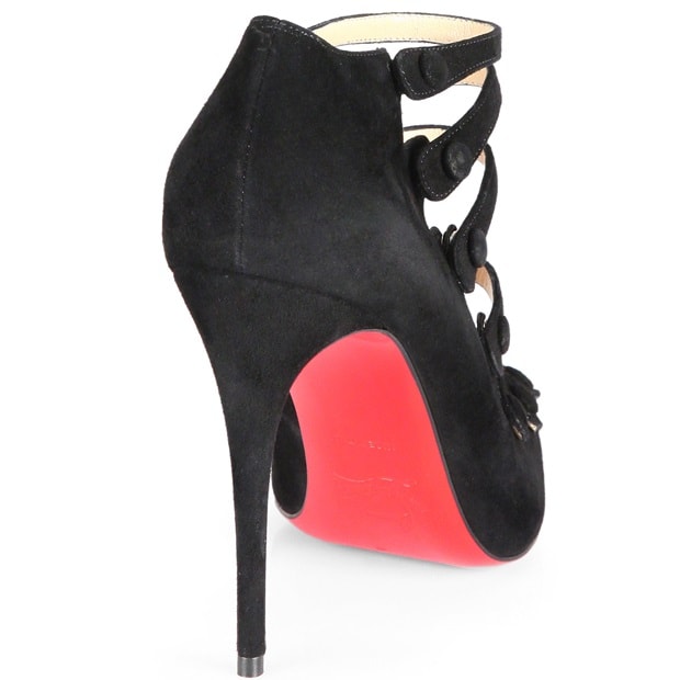 Christian Louboutin "Viennana" Strappy Suede Ankle Boots