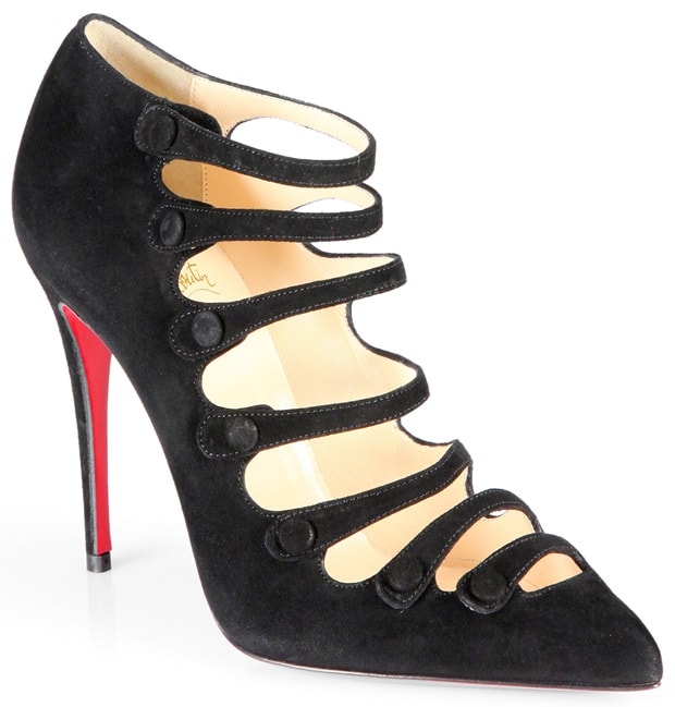 Christian Louboutin "Viennana" Strappy Suede Ankle Boots