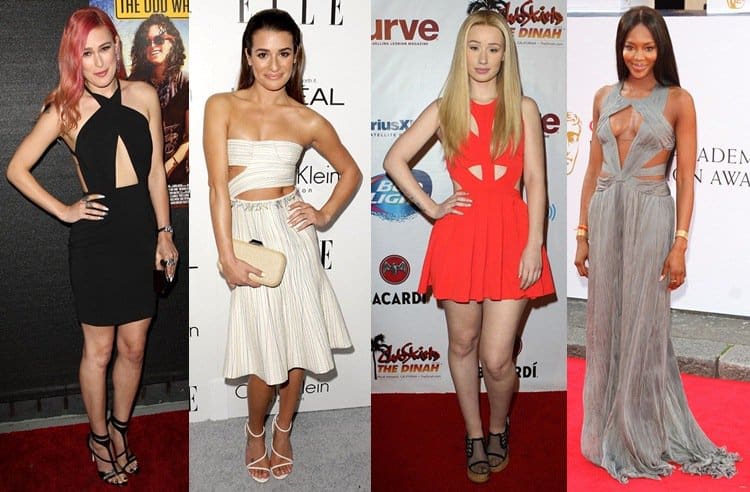 Celebrities wearing cutout dresses
