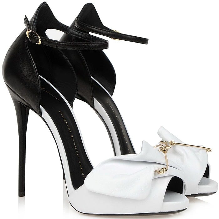 White Giuseppe Zanotti Safety Pin Sandals